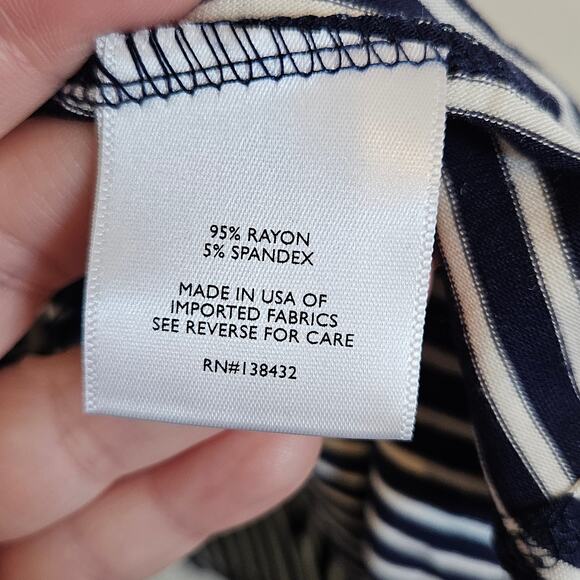 Modcloth In Every Direction Knit Tank Top Navy White Striped Women's Size XXS - Picture 7 of 9